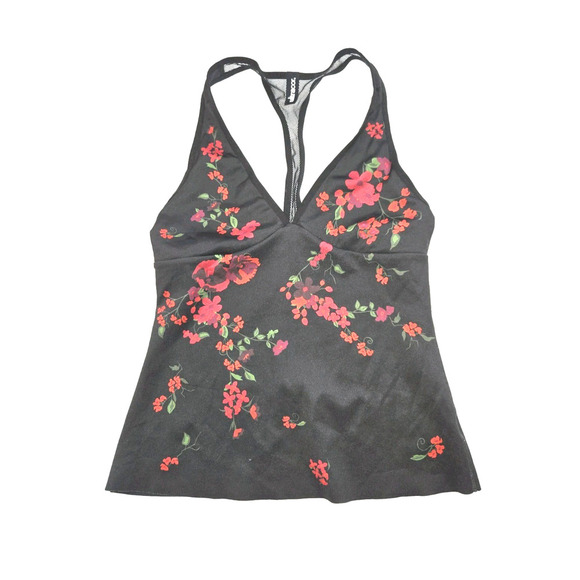 Ultracor Women's Black Flowers Sleeveless Performance Tank Top Size S EUC - Picture 1 of 9